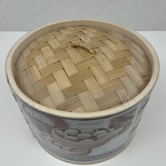 Bamboo Steamer Set 2 Steamer Trays 1 Cover 8 Inch Dia - Picture 2 of 6